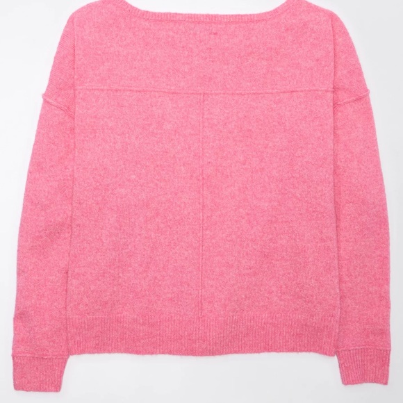 AE Whoa So Soft Ballet-Neck Sweater- White HEART - Picture 7 of 8